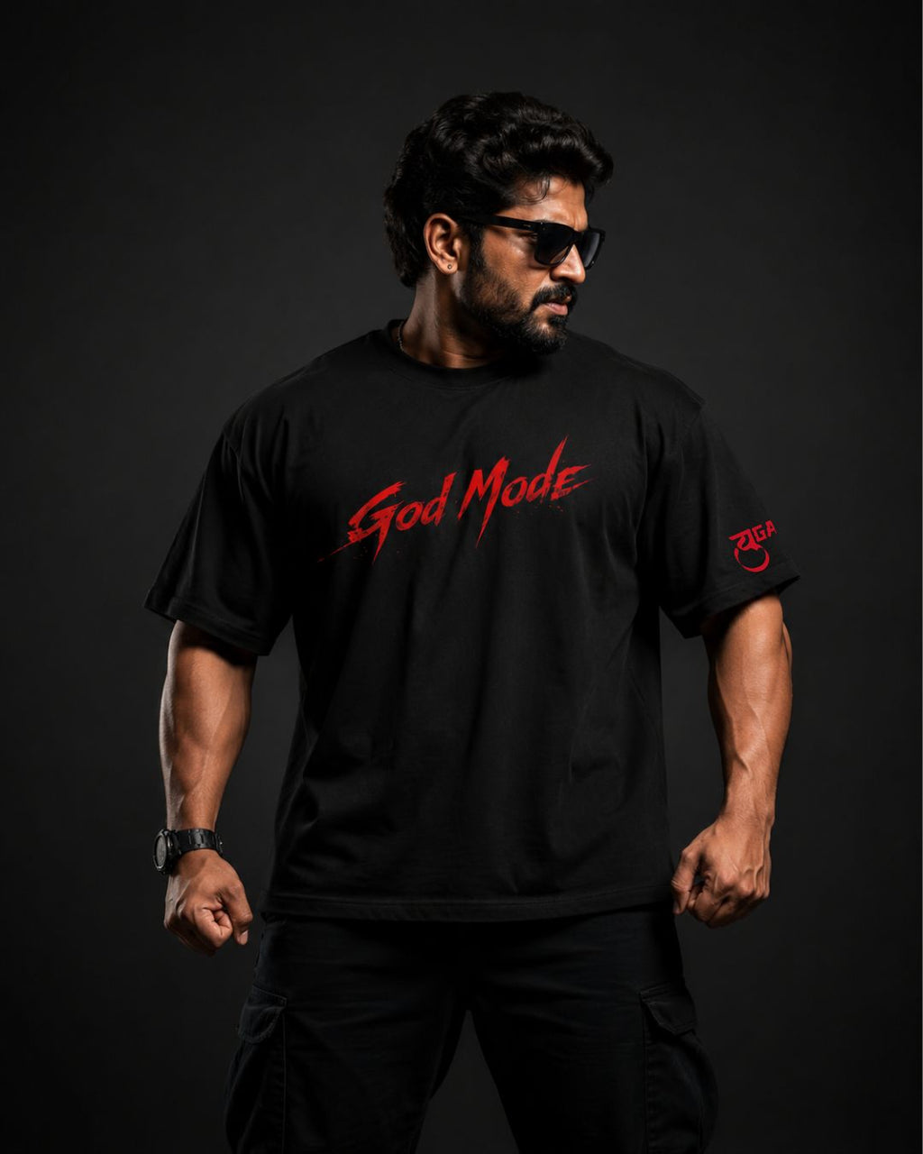 Karuppu God Mode Oversized T-Shirt – Divine Rage Edition