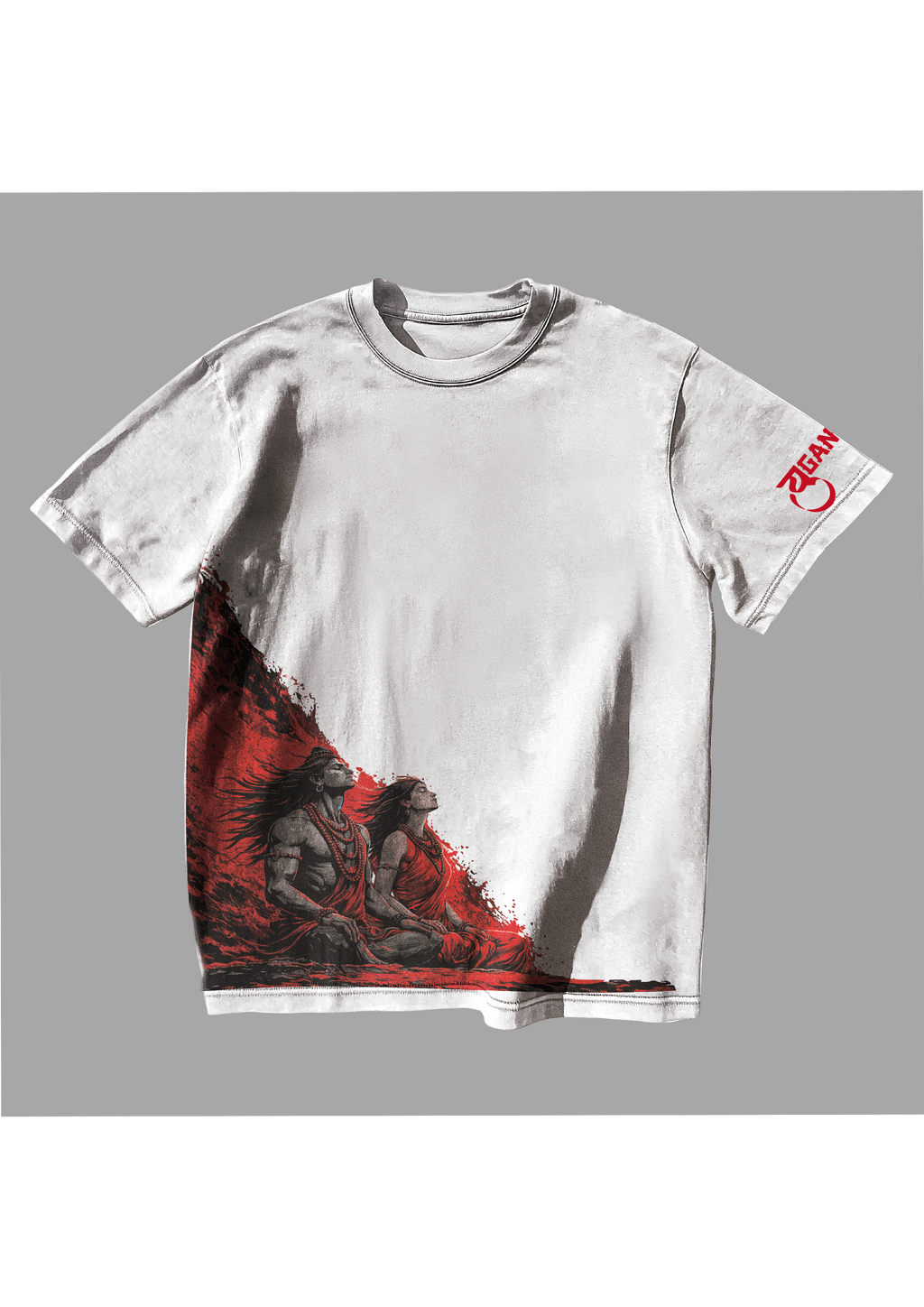 Shiva Shakti Graphic Print Oversized T-Shirt – Balance & Power Streetwear