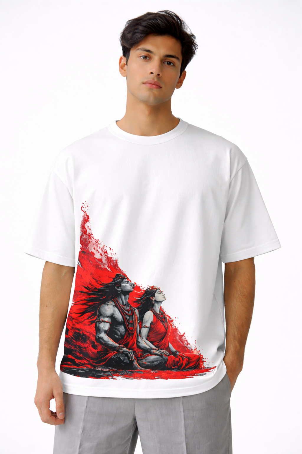 Shiva Shakti oversized t-shirt design
Shiva Shakti graphic streetwear t-shirt India
Shiva Shakti meditation artwork t-shirt