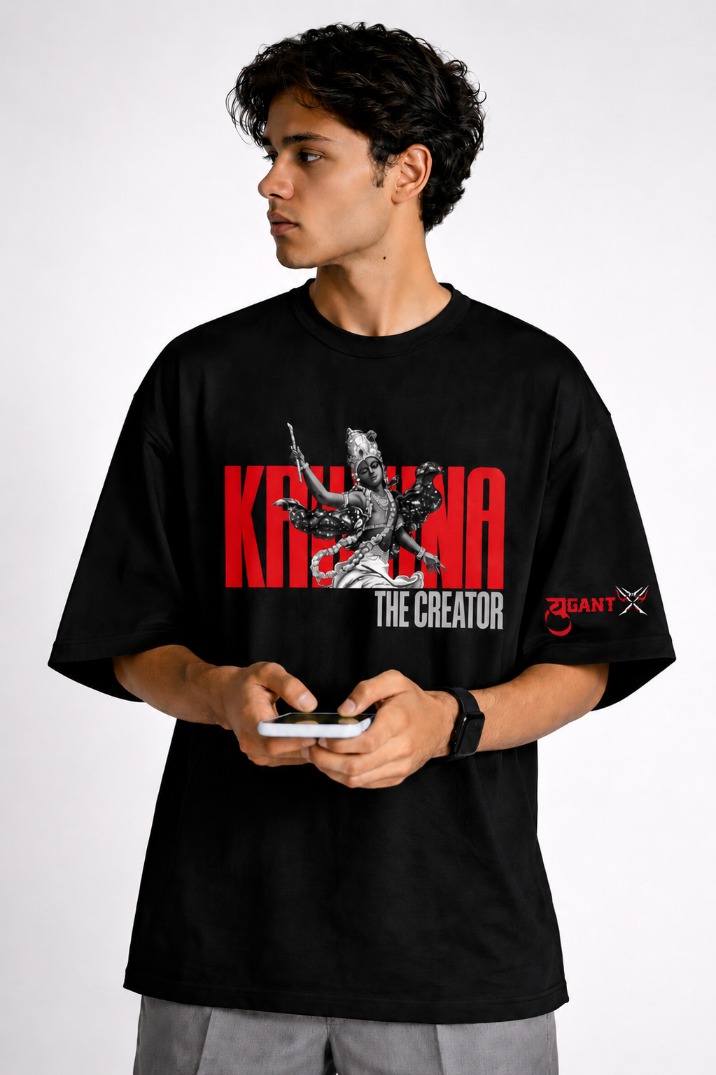 Krishna Graphic Print Oversized T-Shirt – The Creator