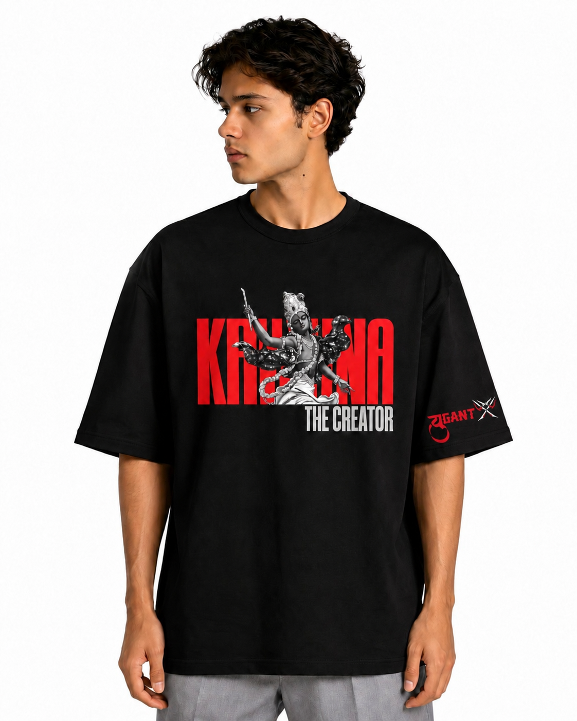 Krishna Graphic Print Oversized T-Shirt – The Creator